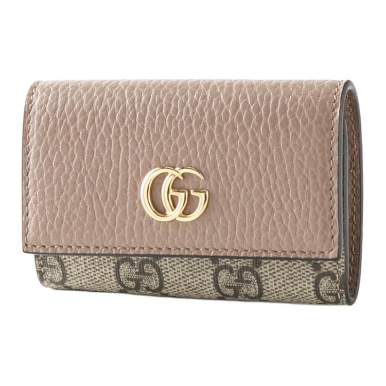 GUCCI GG Marmont Key Pouch Regular Pink Gift Set(Basic Set+Box+Shopping Bag)