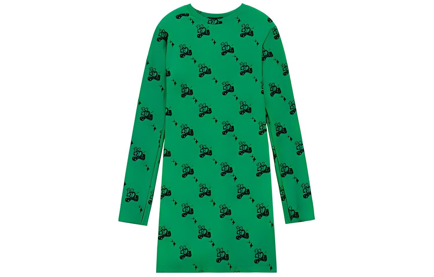 WE11DONE Long Sleeved Green Crew Neck Green