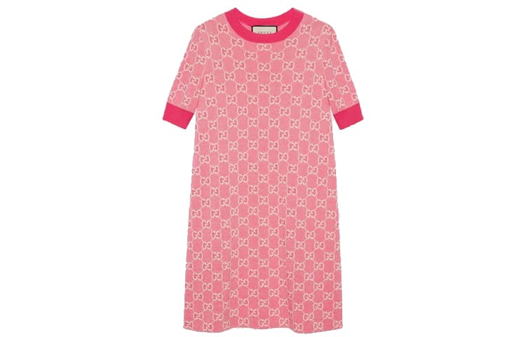 GUCCI Short Sleeved Dress Pink