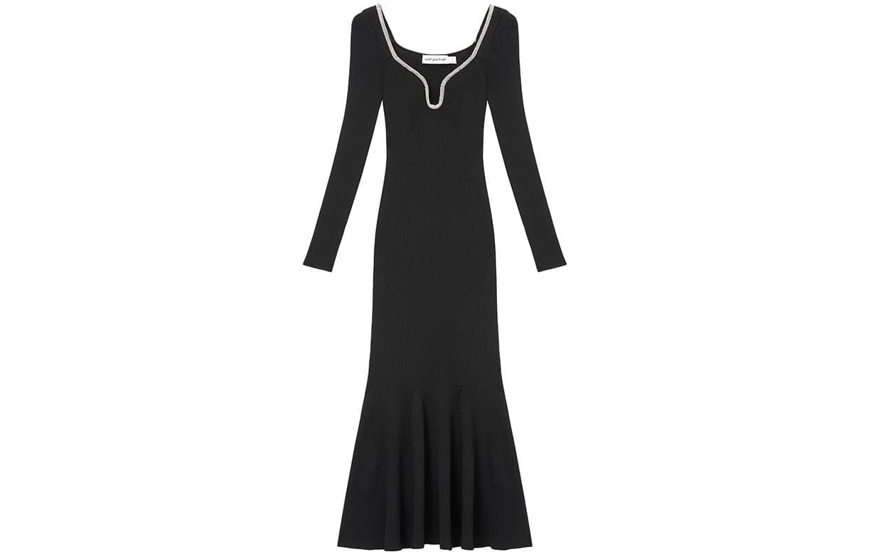 Self portrait Long Sleeved Dress Classic Black