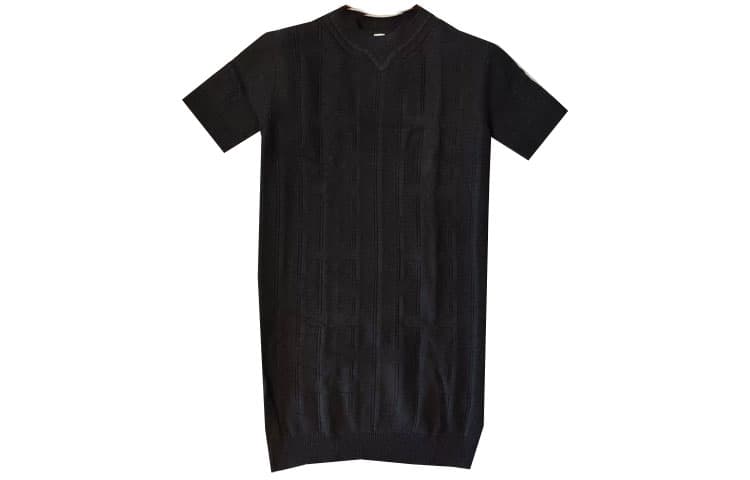 HERMES Short Sleeved Dress Black Black