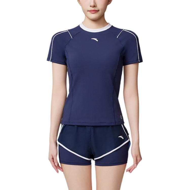 ANTA Two Piece Square Leg Two Piece Swimsuit Dark Blue