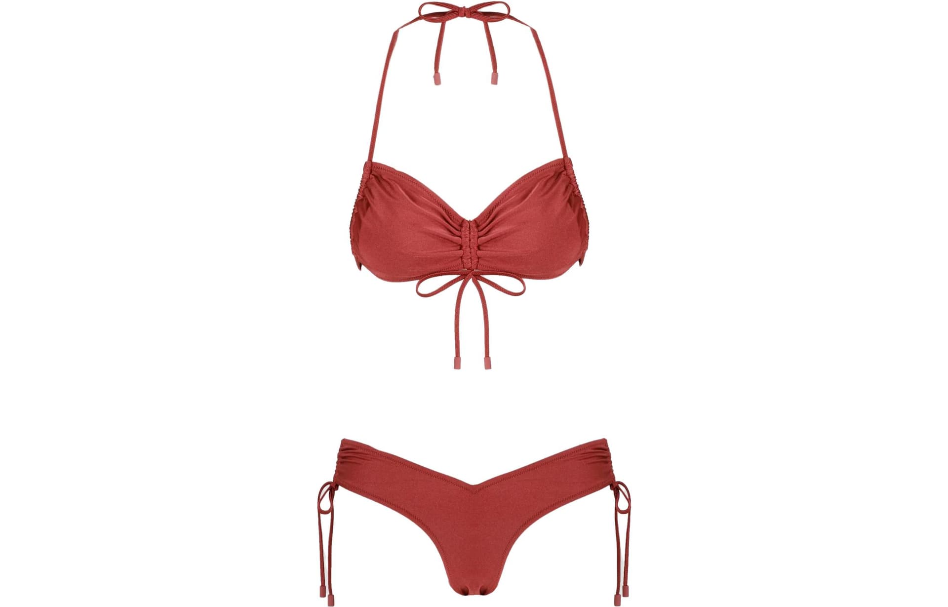 Zimmermann rucheddetail bikini Set (Red)