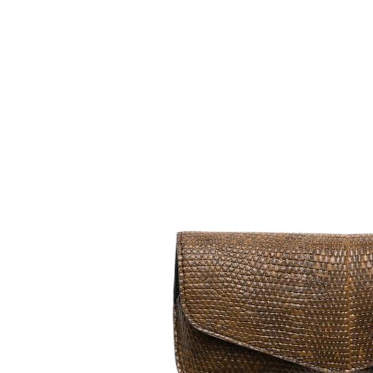 PRADA Lizard Skin Eyeglass Pouch Medium Brown