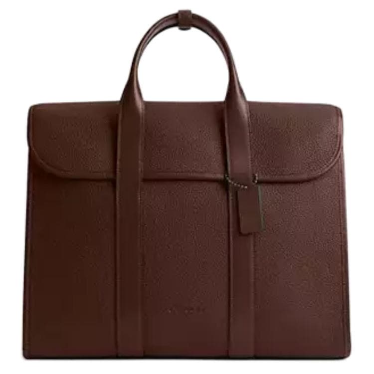 COACH Gotham Calfskin Briefcase Large Dark Brown Basic Set (Bag+Dust Bag)