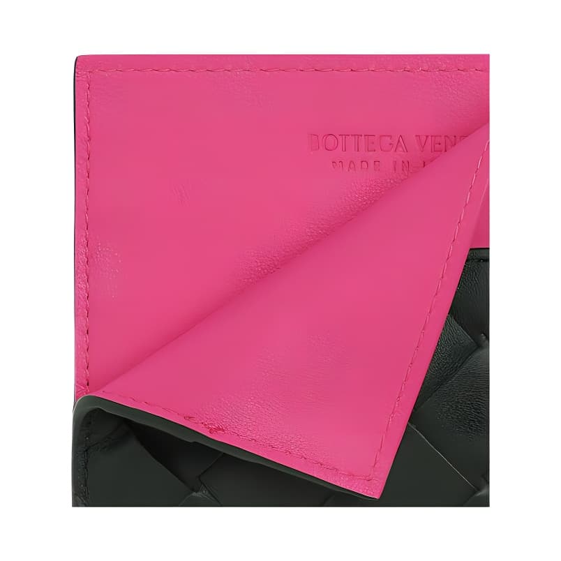 Bottega Veneta Cow Card Holder Pink/Black