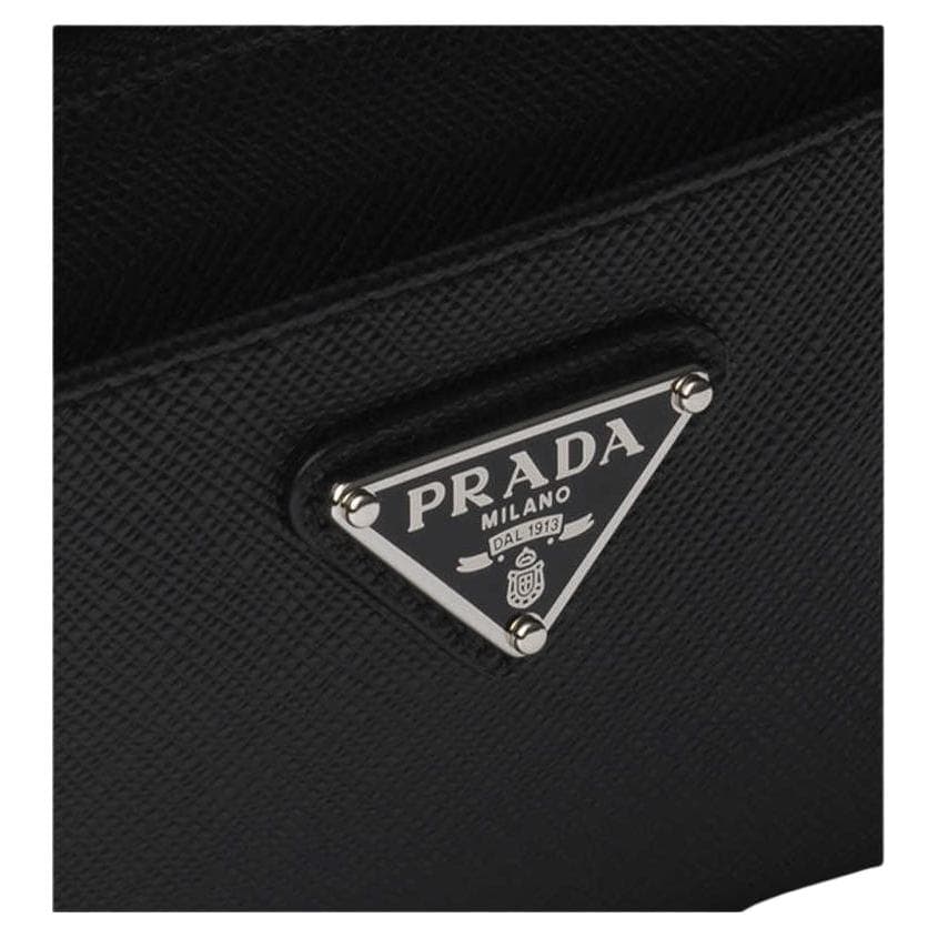 PRADA Saffiano Cow Key Pouch Black