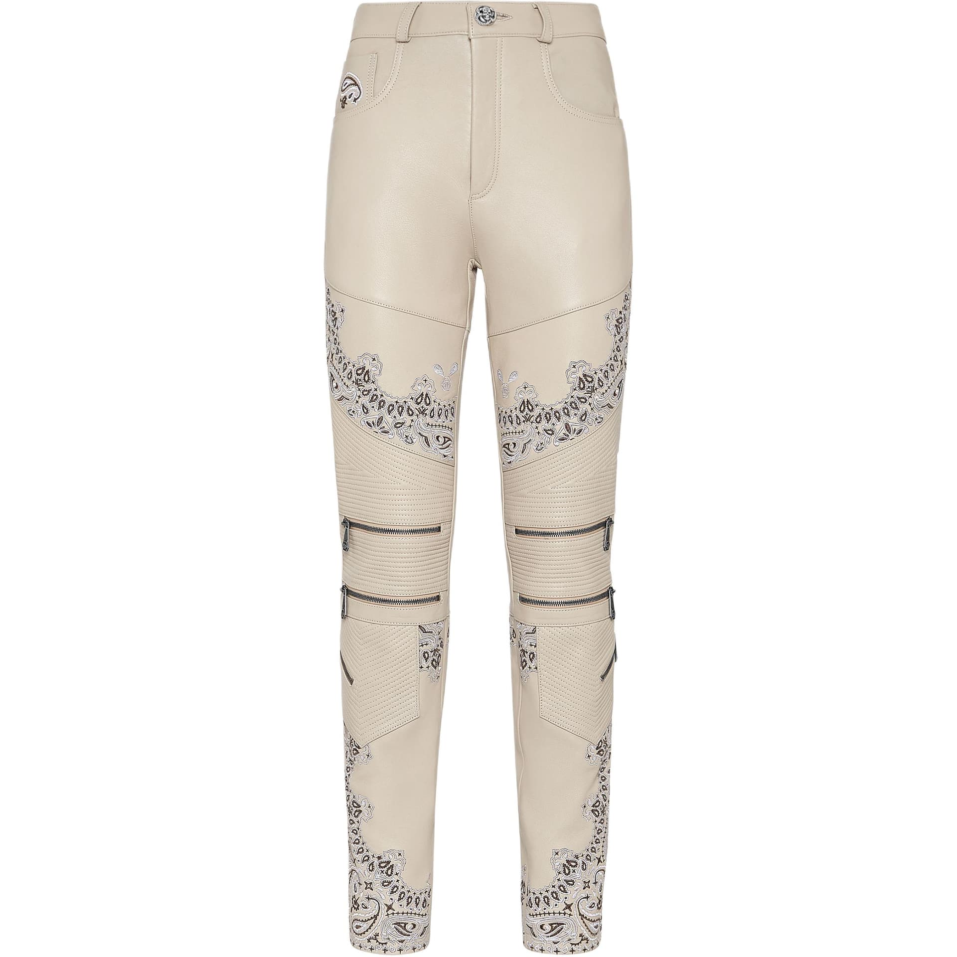 Philipp Plein bandanapanelling skinny trousers Khaki
