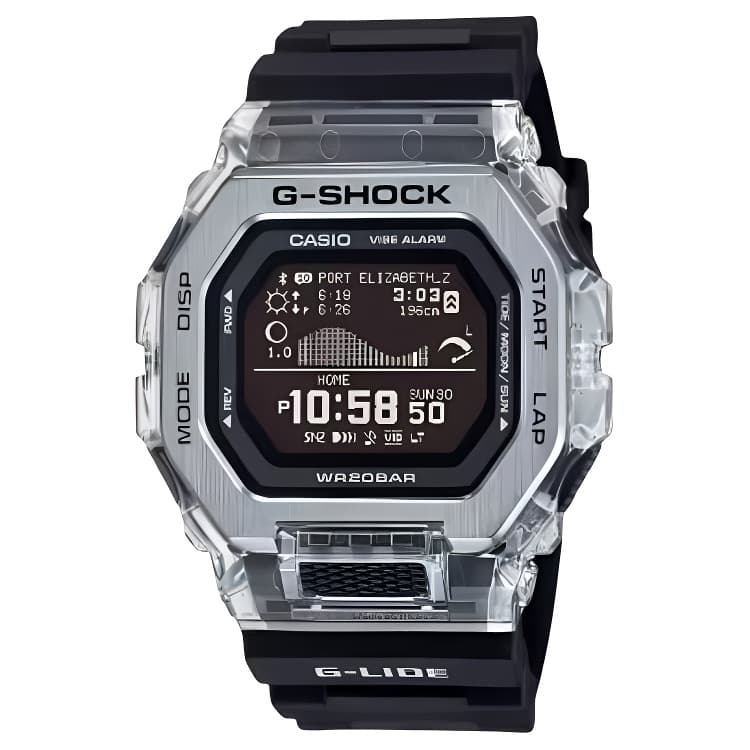 CASIO GBX 100 Collection 200m Waterproof Quartz Movement Resin Strap Watch Black Dial Black Dial