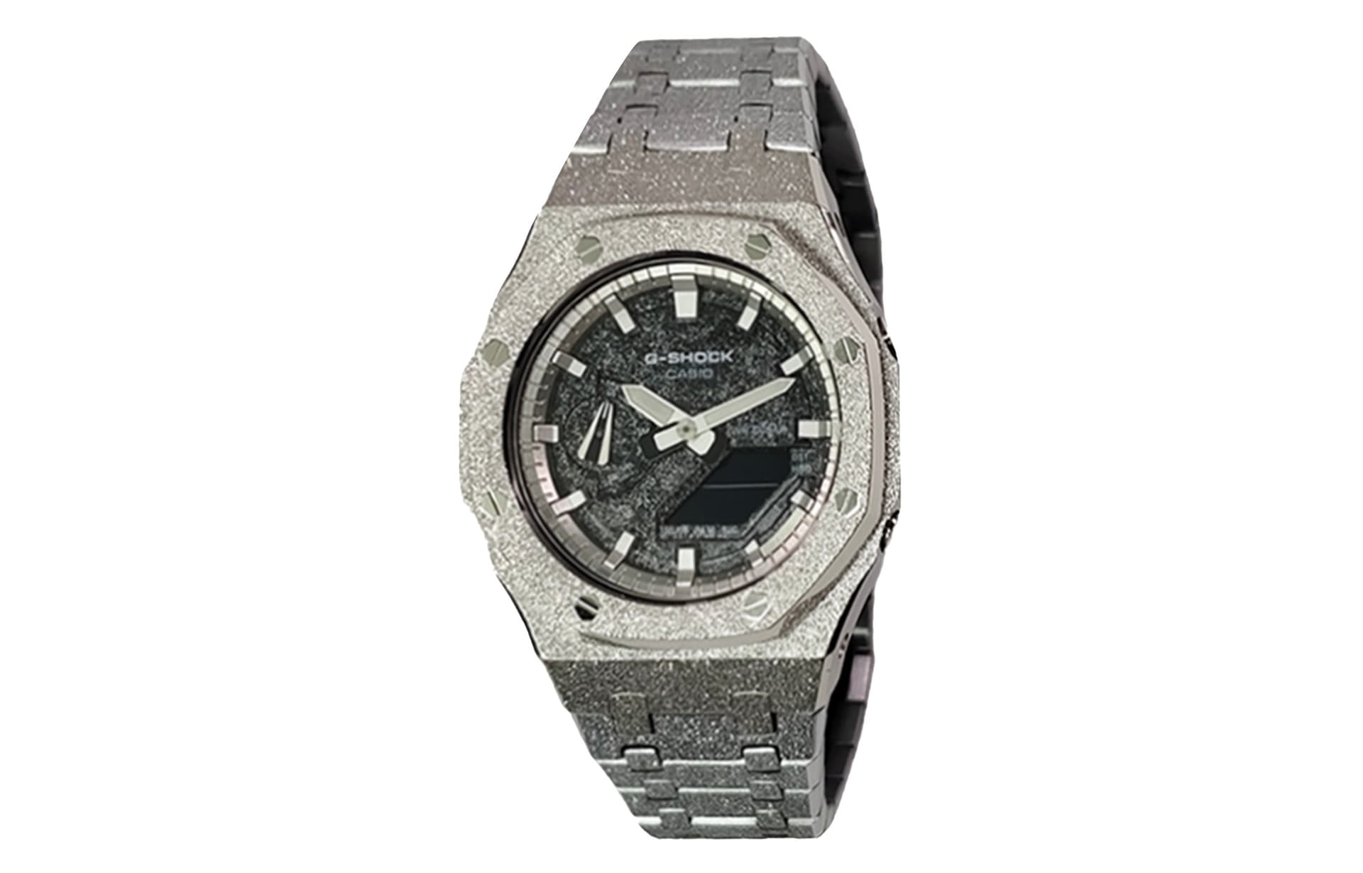 CASIO Custom Collection Quartz Movement Stainless Steel Strap Watch Black Dial Silver Strap