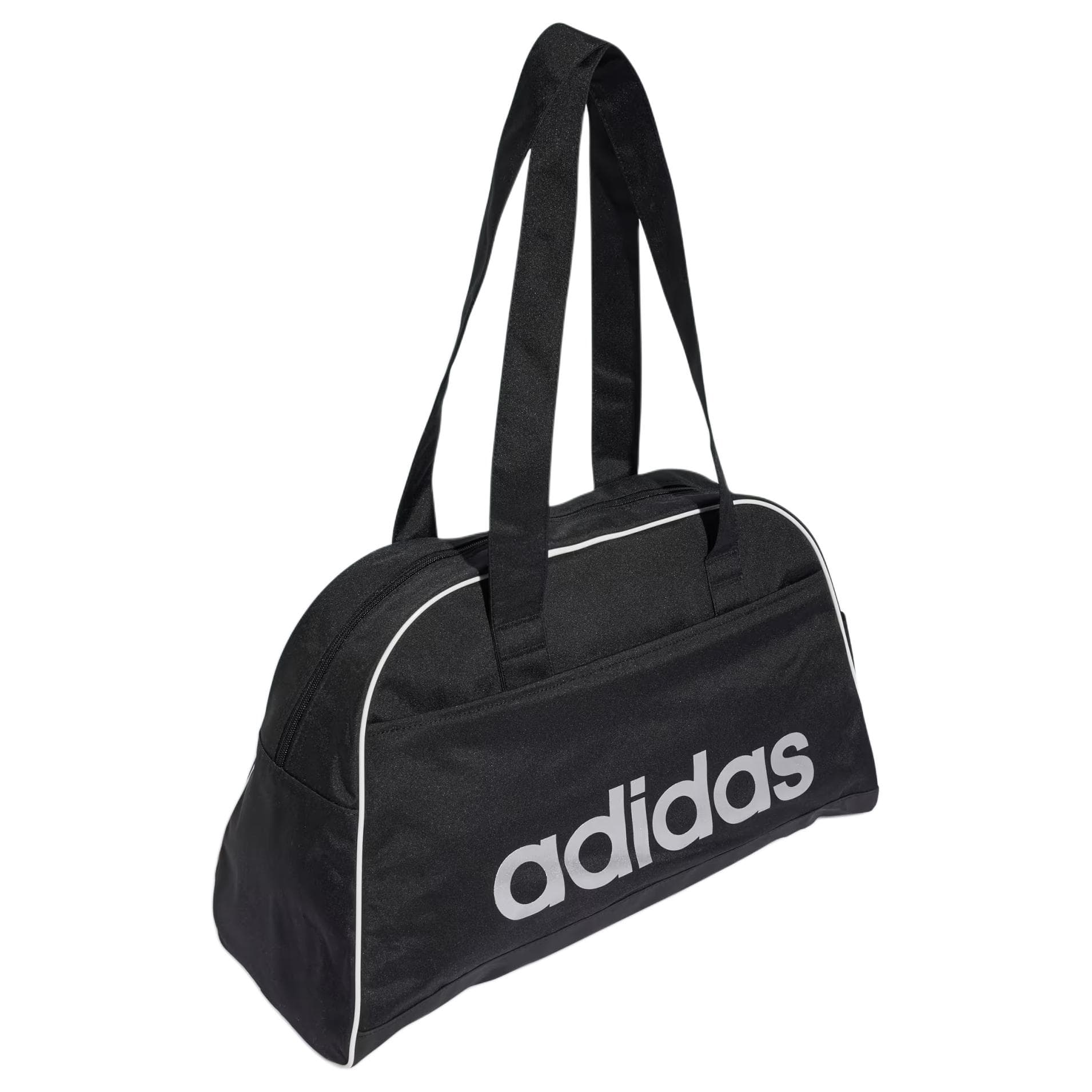 Adidas Polyester Handbag Black & Silver Metallic