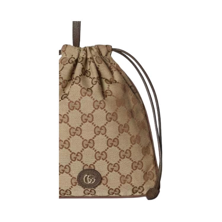 GUCCI Canvas Bag Clutch Coin Purse Mini Brown