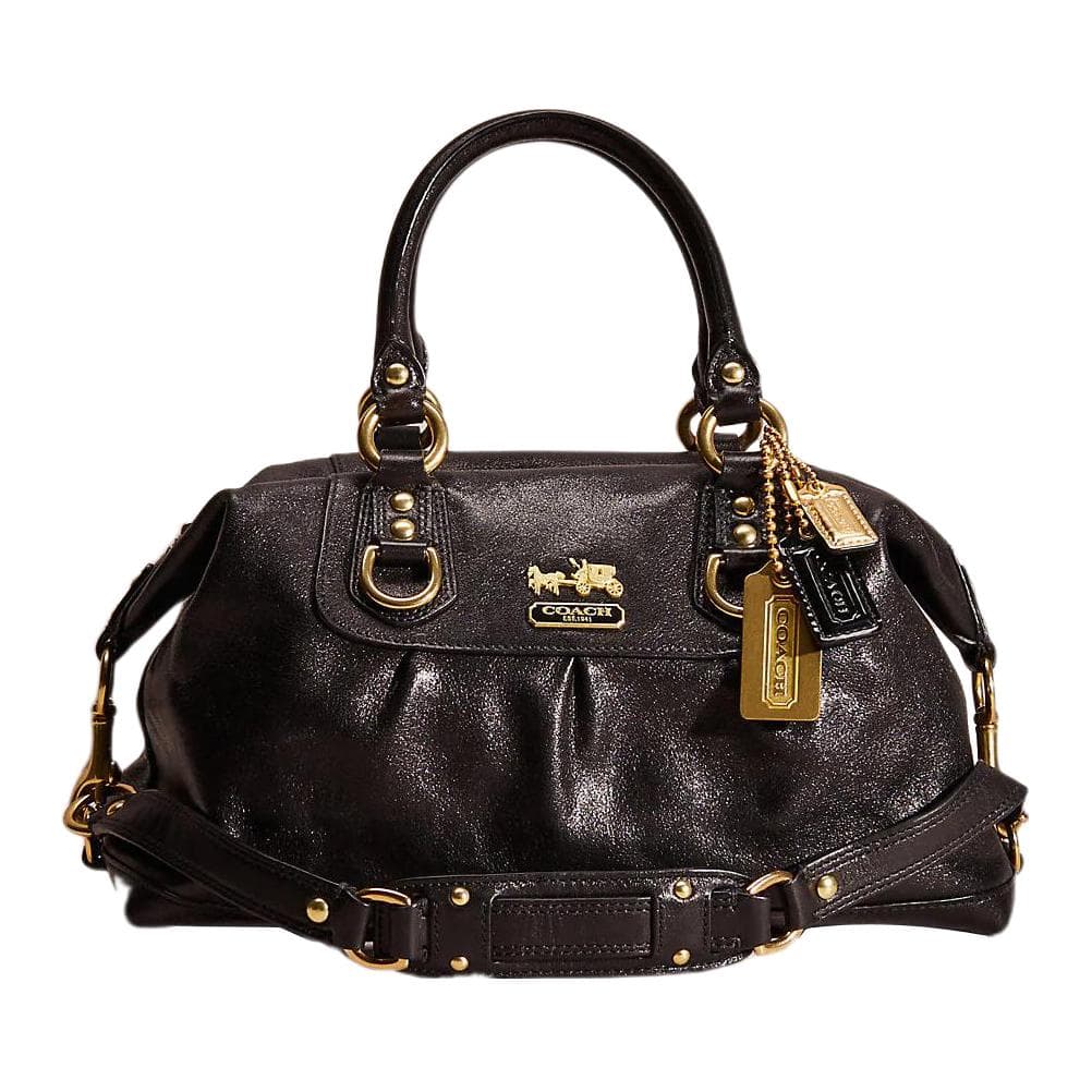 COACH Madison Shoulder Bag, Crossbody Bag, Briefcase, Handbag Large Black Basic Set (Bag+Dust Bag)