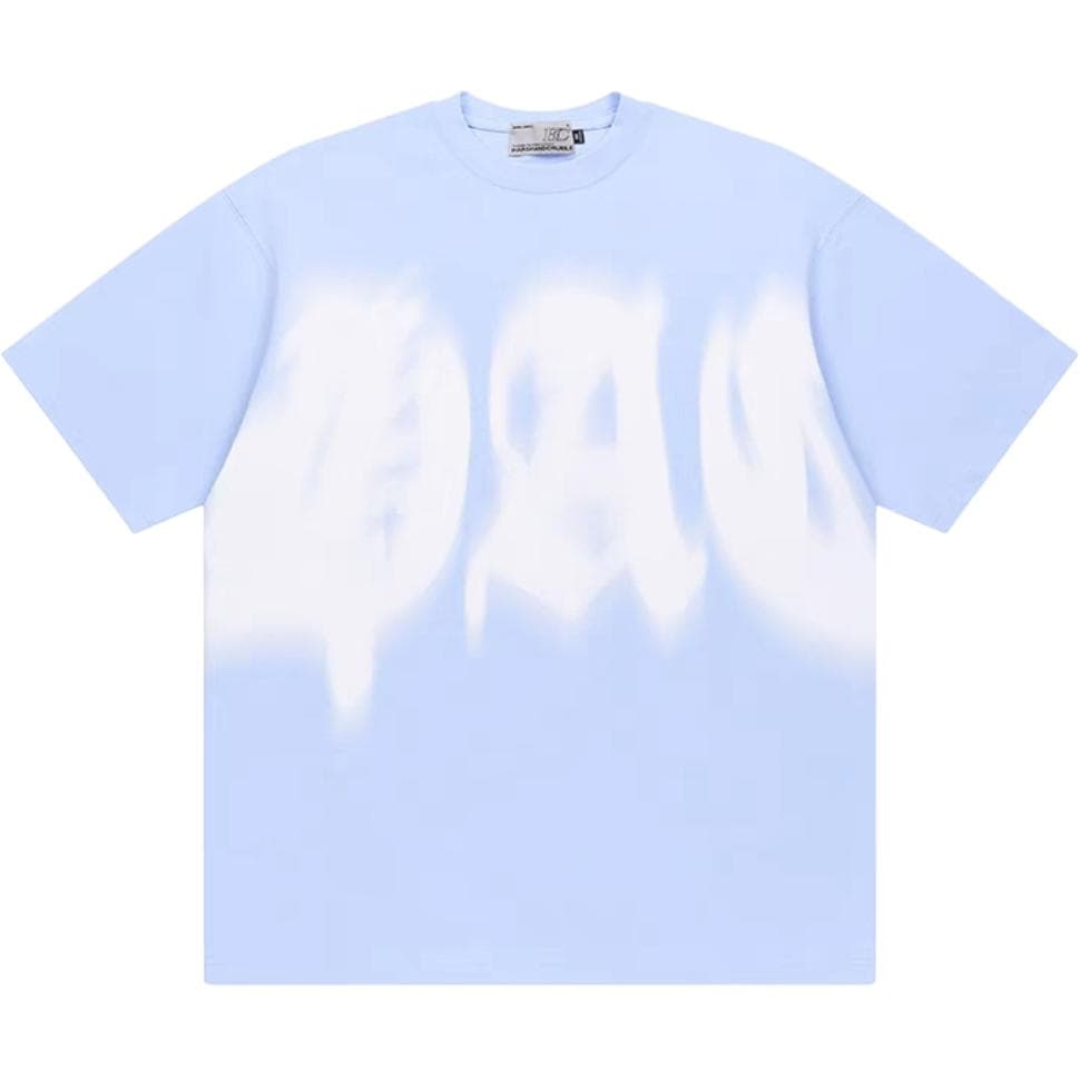 HARSH CRUEL Soccer Sports Structure T Shirts Crew Neck Moderate Straight Fit Baby Blue