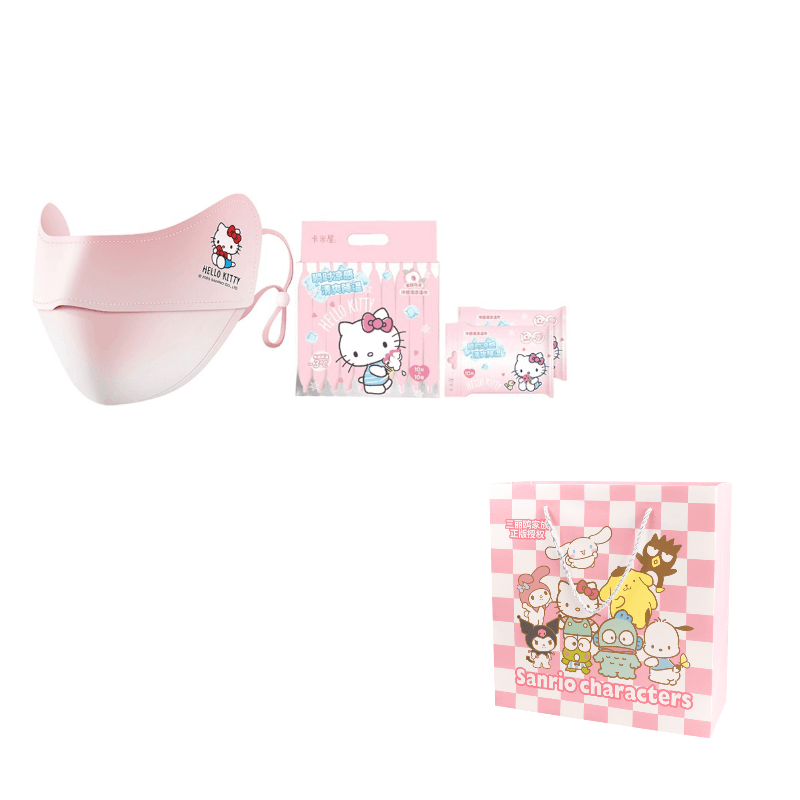Sanrio Polyamide Sun Protection Face Mask Sun Protection Mask+Cooling Wipe