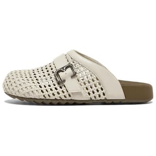 BATA Rubber Sole Quiet Closed Toe Slippers Ecru