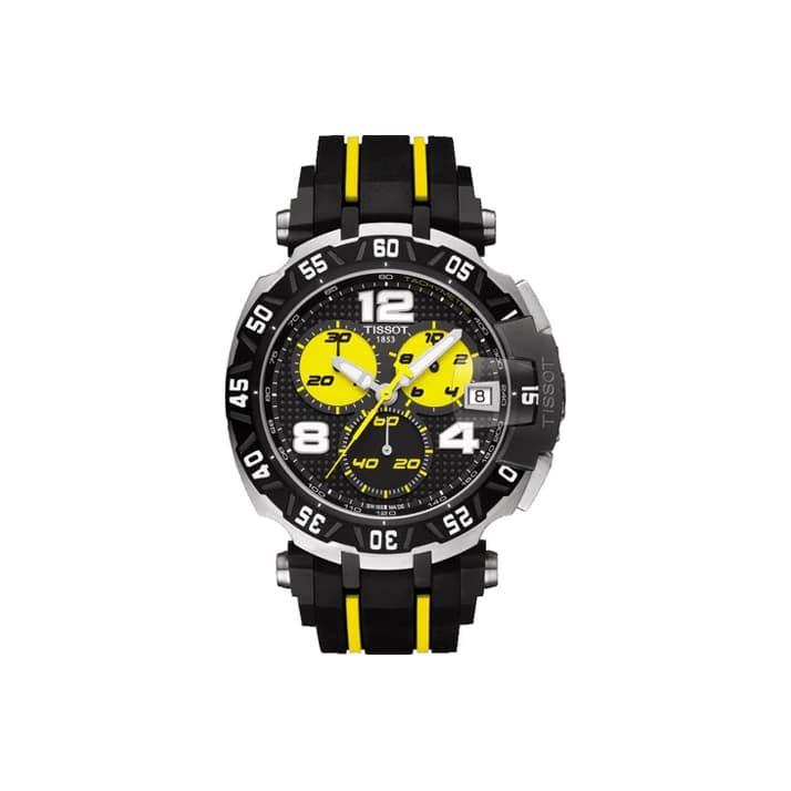 TISSOT Quartz Movement 100m Waterproof Watch 45mm Black Dial Steel Watch Case Rubber Strap Black