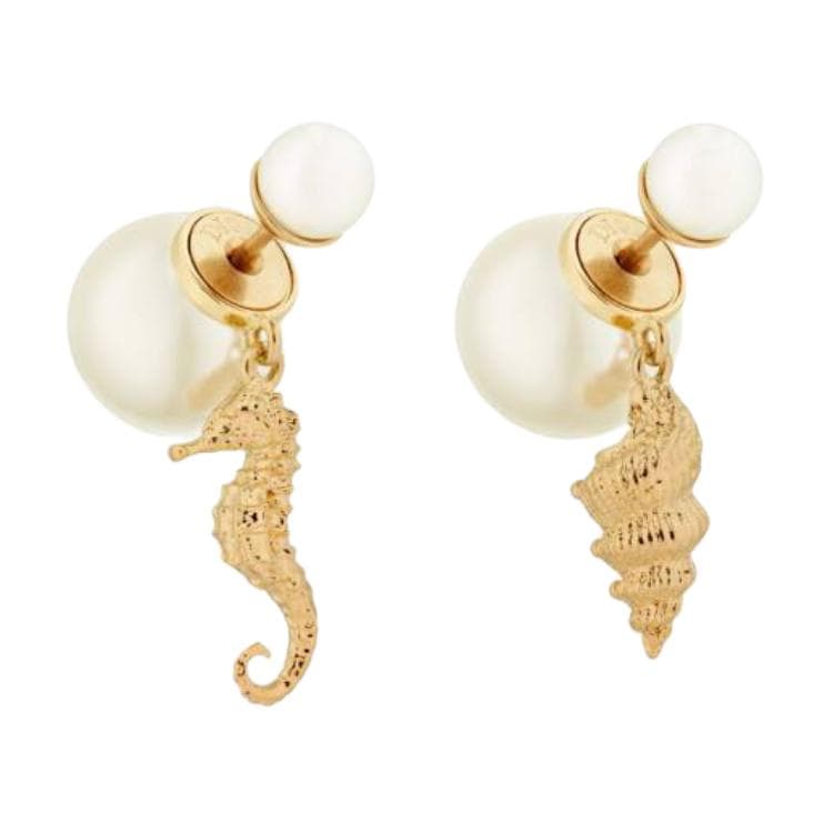 DIOR Resin, Metal Earrings Gold Gold