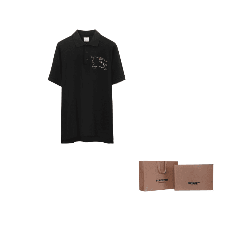 Burberry Check Ekd Cotton Pique Polo Shirt