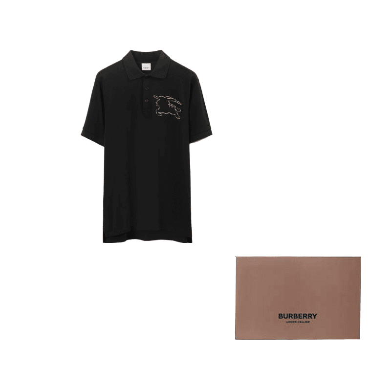 Burberry Check Ekd Cotton Pique Polo Shirt