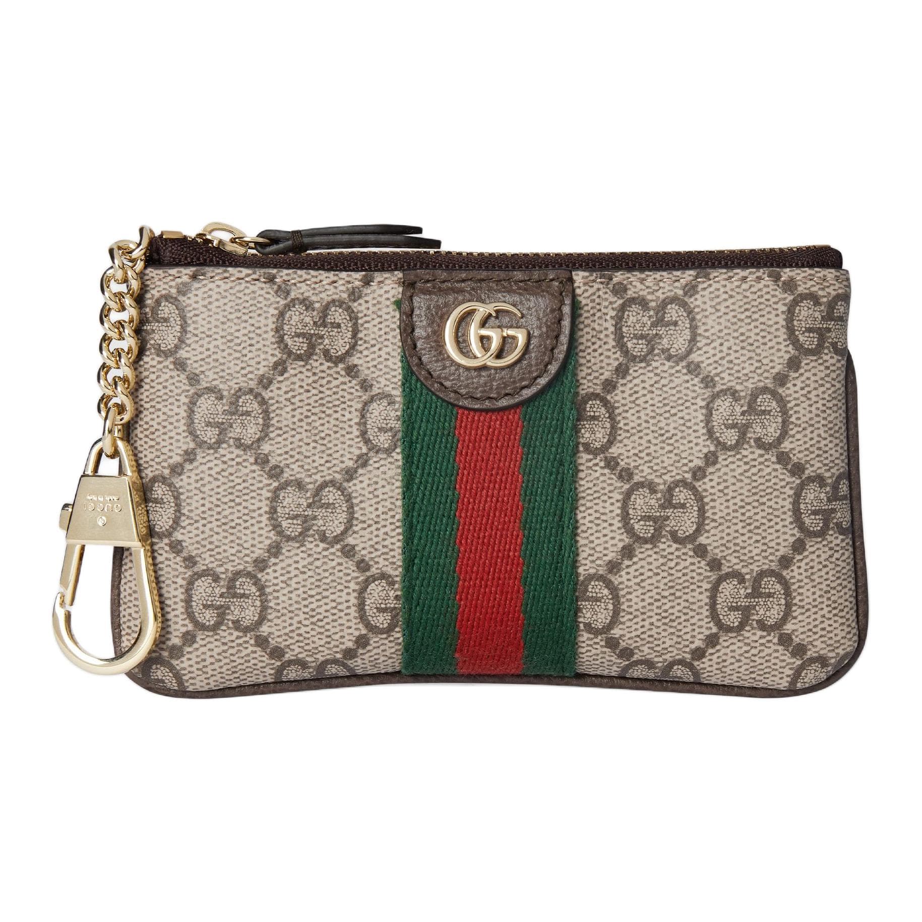 GUCCI OphidiaGG Supreme Canvas With Coin Purse Key Pouch Beige & Dark Brown Gift Set(Basic Set+Box+Shopping Bag)