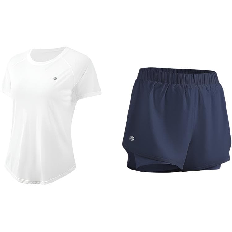 361° Yoga Sets Moderate Set (White Top+Navy Blue Bottom)