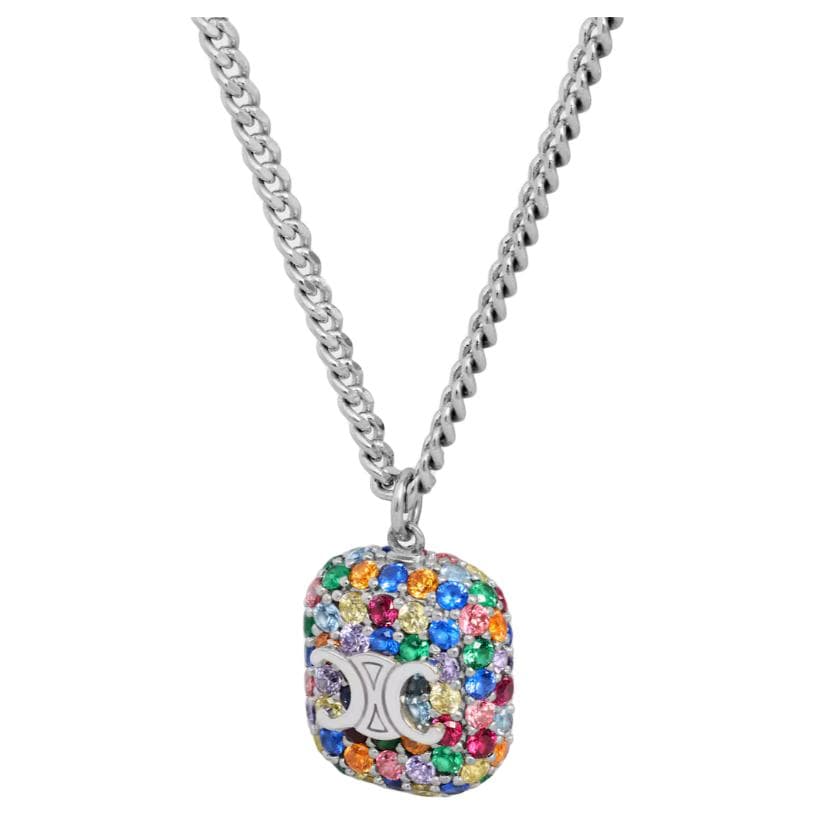 CELINE Triomphe Brass Necklaces Silver