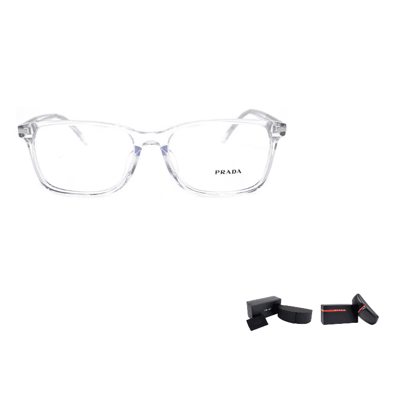 PRADA Plate Frame Rectangular Eyeglass Frames Transparent