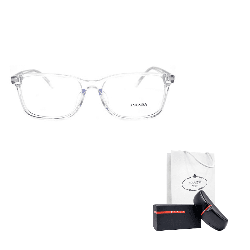 PRADA Plate Frame Rectangular Eyeglass Frames Transparent