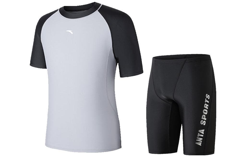 Anta Swimsuit Set Black Gray Black Gray