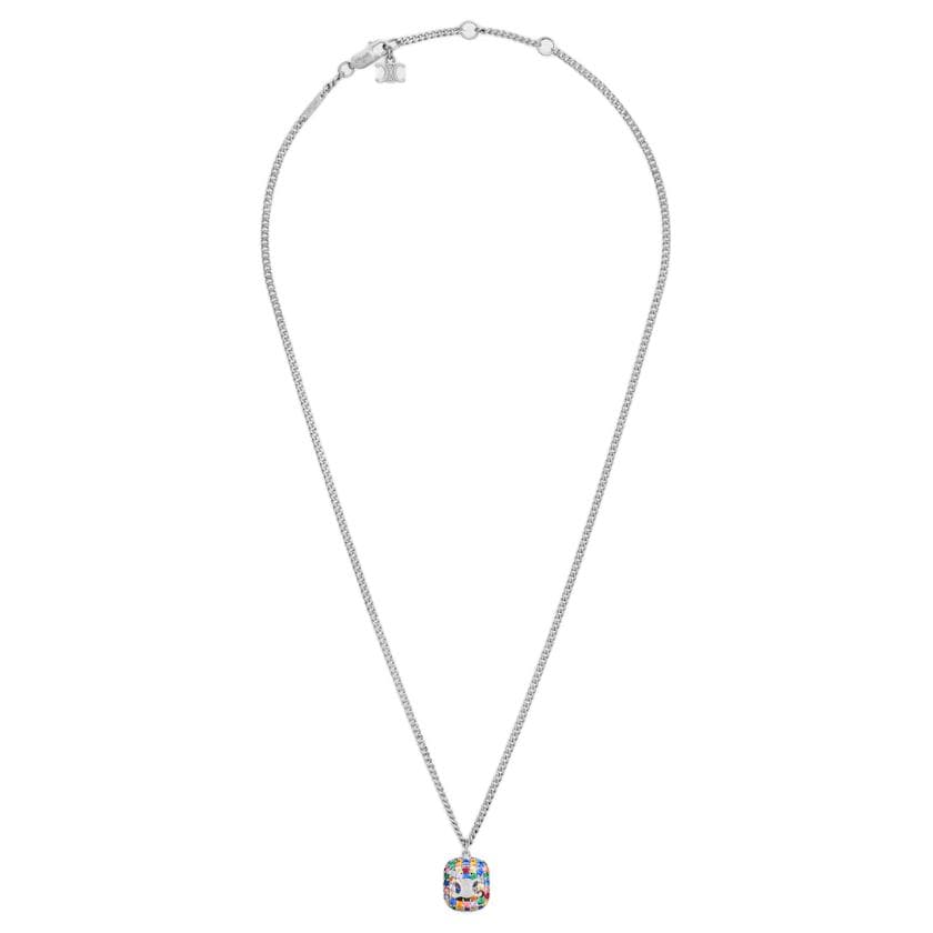 CELINE Triomphe Brass Necklaces Silver