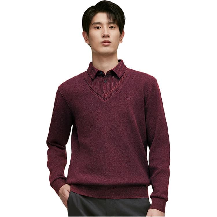 Hodo Sets Shirt Collar Thickened Fleece Lined Burgundy