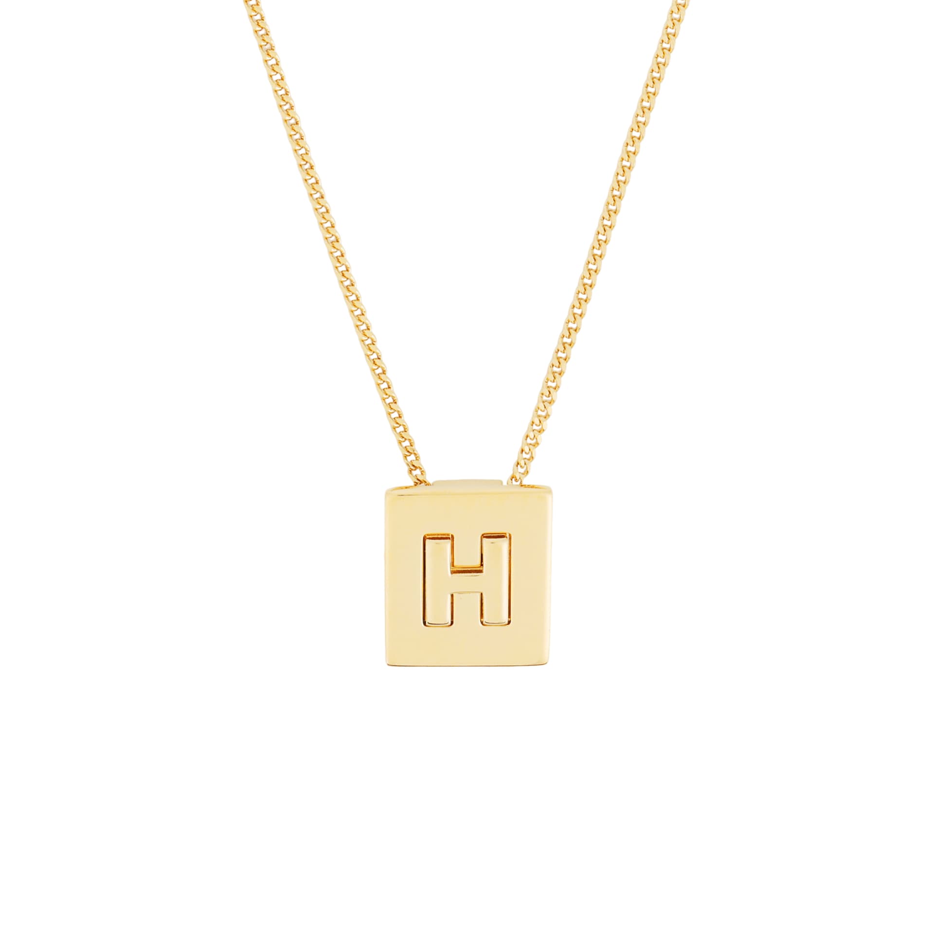 CELINE Alphabet H Necklace In Brass With Gold Finish