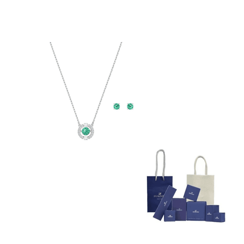 Swarovski Sparkling Dance Hoop Earrings Necklace Set