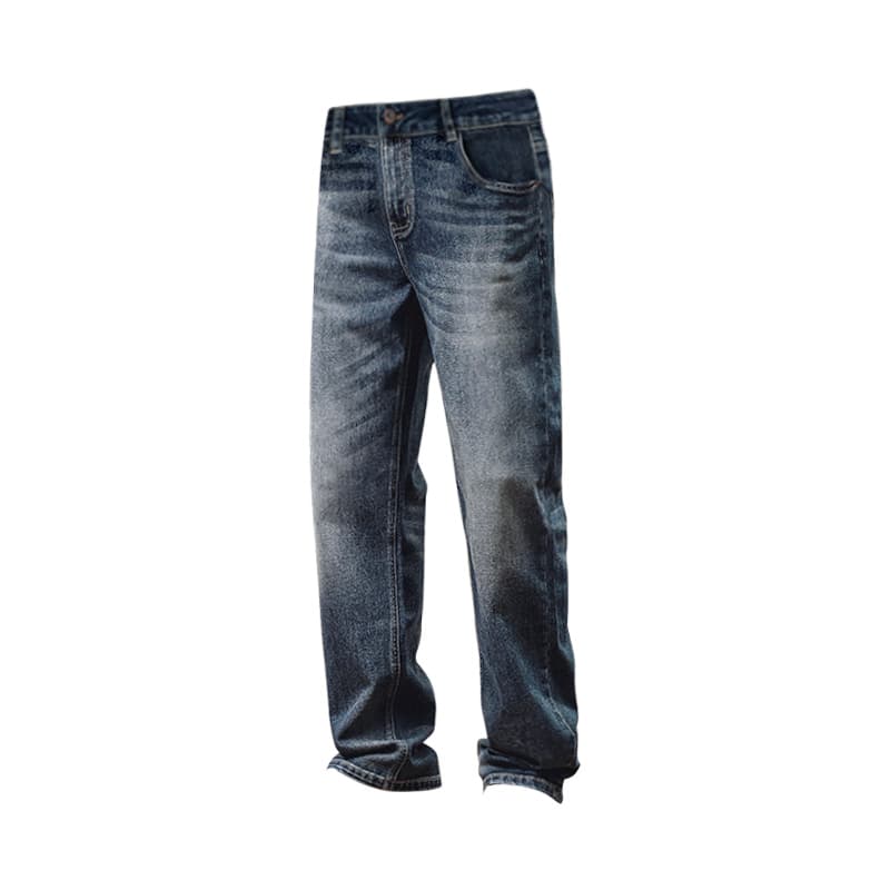 Jeep Loose Fit Fitted Micro Stretch Versatile Straight Fit Mid Rise Jeans Vintage Blue