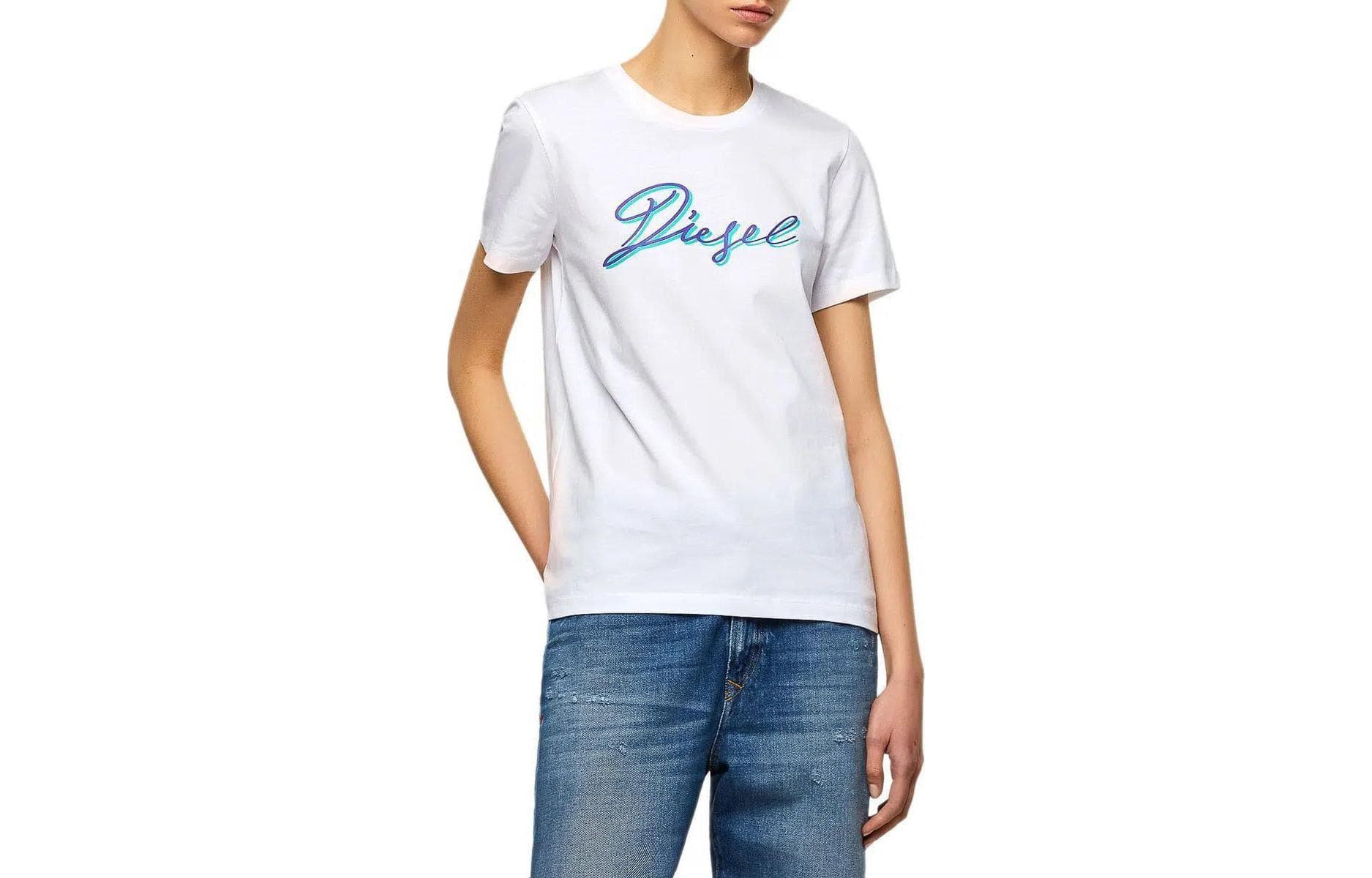 DIESEL Regular Sleeve T Shirt White