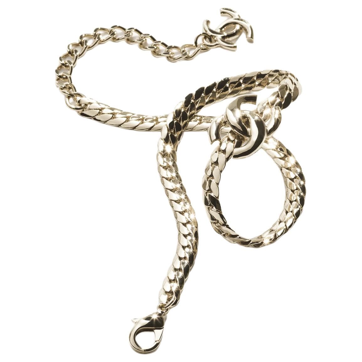CHANEL 25S Metal Necklaces Gold