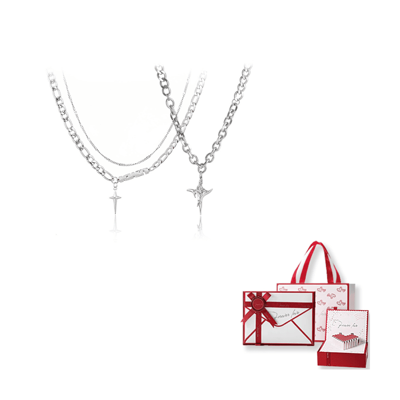 GIFU Necklaces Layering Cross Stars Couple Necklace