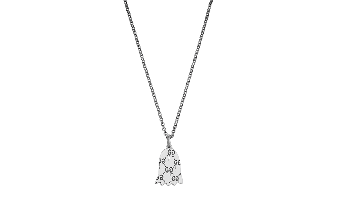 GUCCI Ghost 925 Sterling Silver Necklaces Red