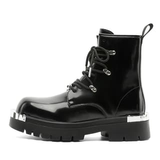 ZHENRAN Martin Boot Glossy Black