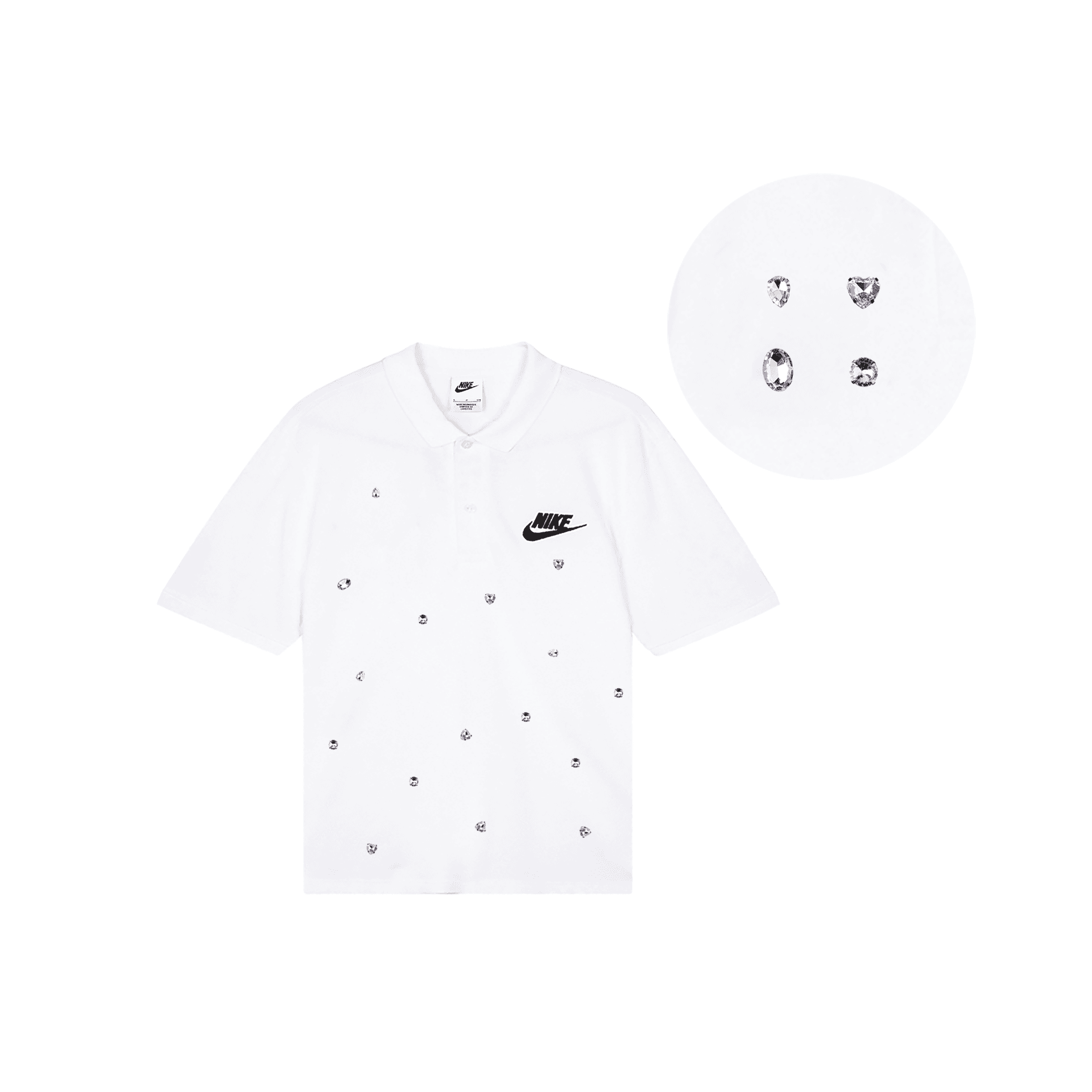 Nike Polo Shirts White Polo Collar Moderate Straight Fit