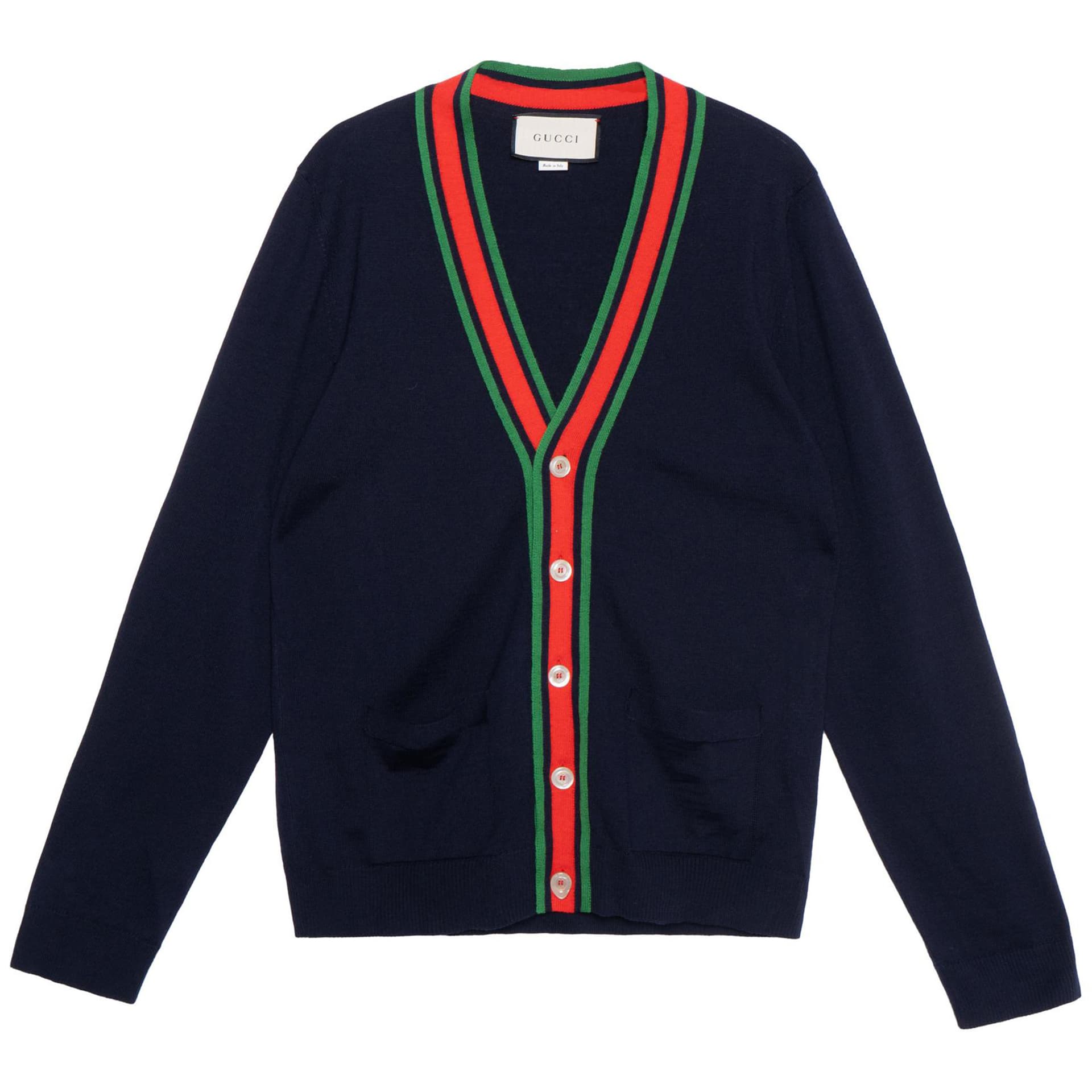 GUCCI Sweaters Dark Blue Vneck Moderate