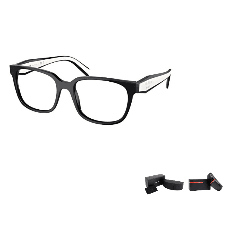 PRADA Rectangular Eyeglass Frames Black Black