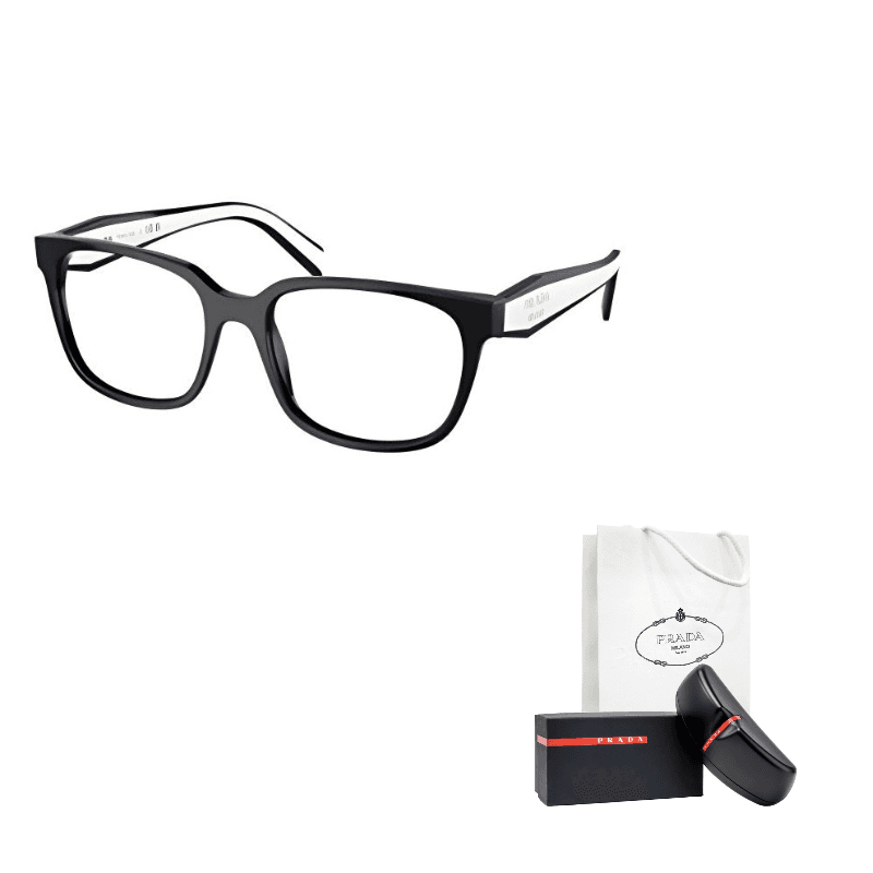 PRADA Rectangular Eyeglass Frames Black Black
