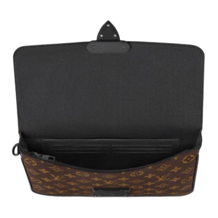 LOUIS VUITTON Coated Canvas Handbag Clutch Brown