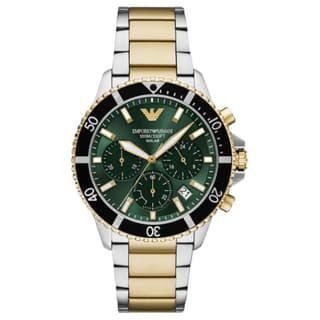 EMPORIO ARMANI Wrist Watch Solar Quartz Movement Stainless Steel Strap 43.5mm Green Dial