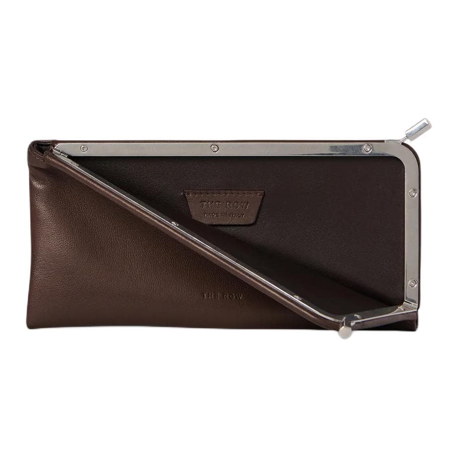 THE ROW Goatskin Sunglass Case Mixed Color Brown