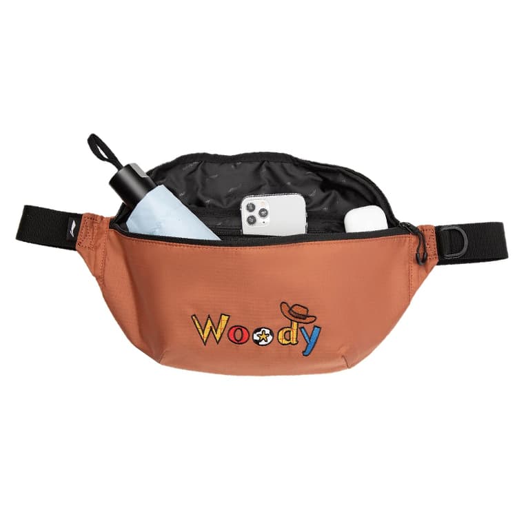 Li Ning Disney, Collaboration Fabric Waist Bag Chest Bag Brown