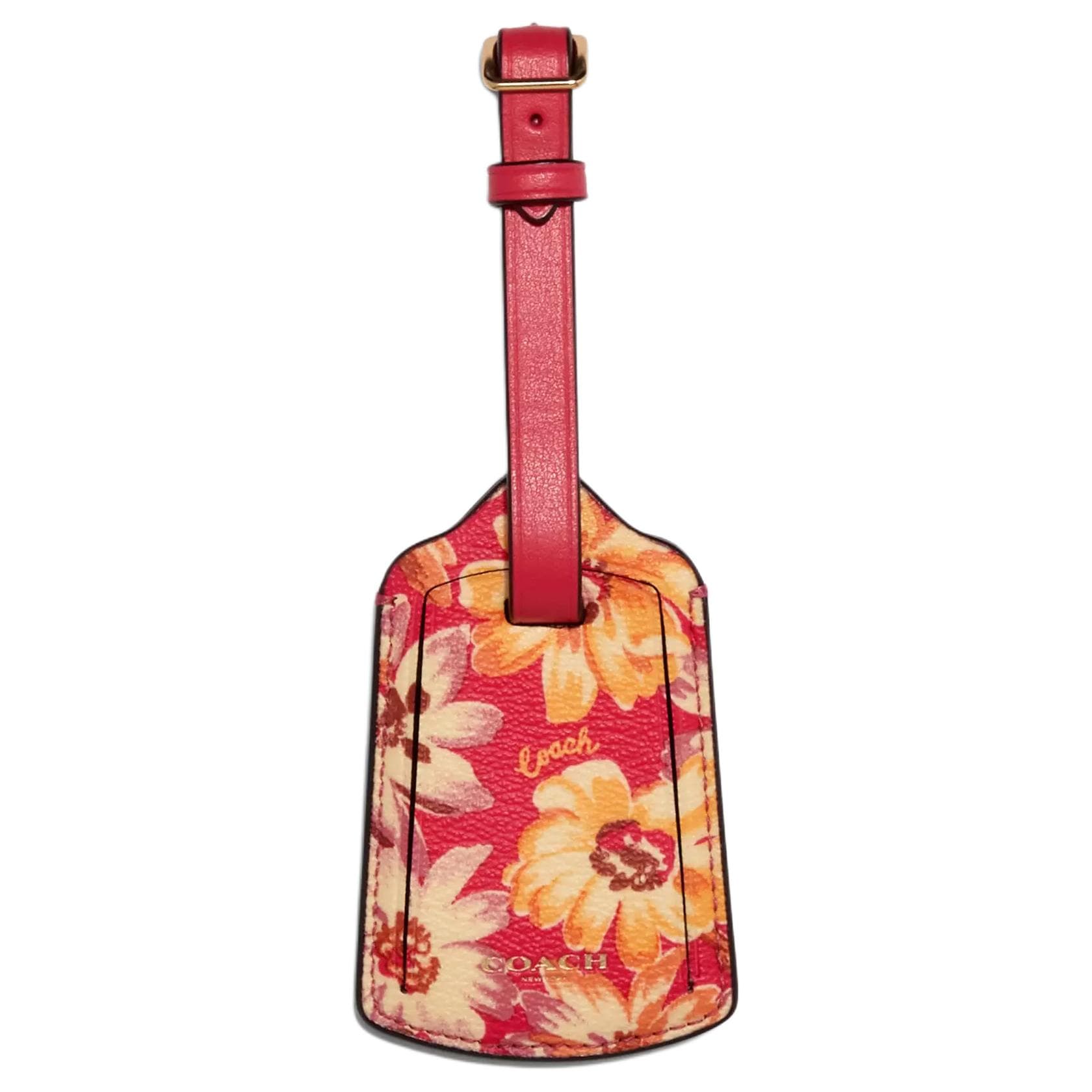 COACH Artificial Pendant Luggage Tag Red Yellow Multicolor Red