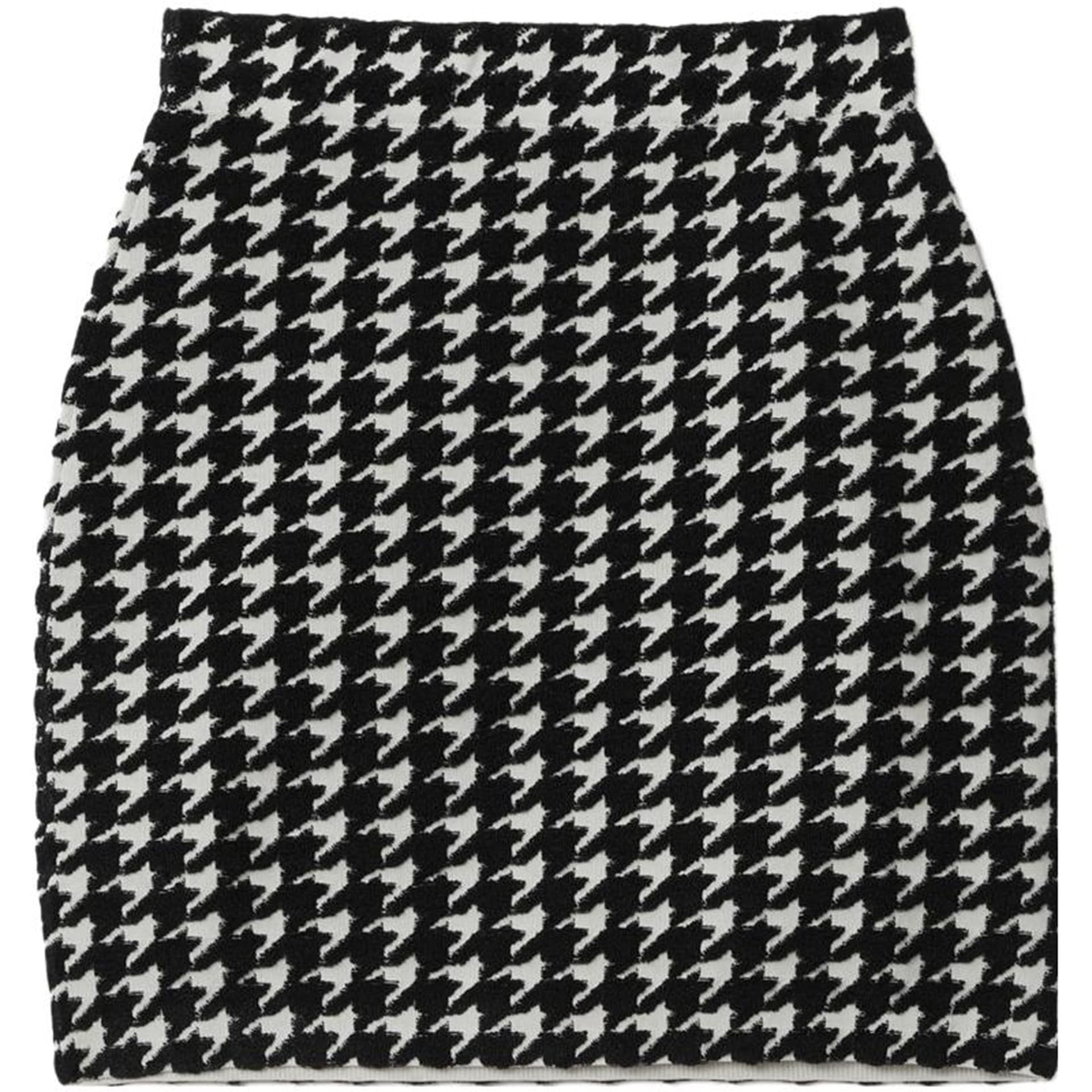 Burberry Houndstooth Pattern Knitted Mini Skirt